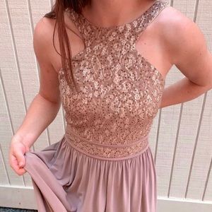 Dusty Rose Gold Prom Dress